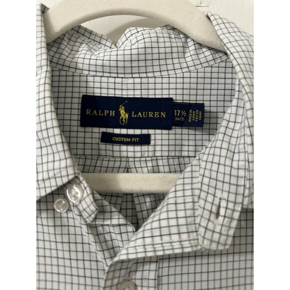 Ralph Lauren Mens 17 1/2 Custom Fit Long Sleeve Purple Check Button Up Pony - Picture 3 of 6